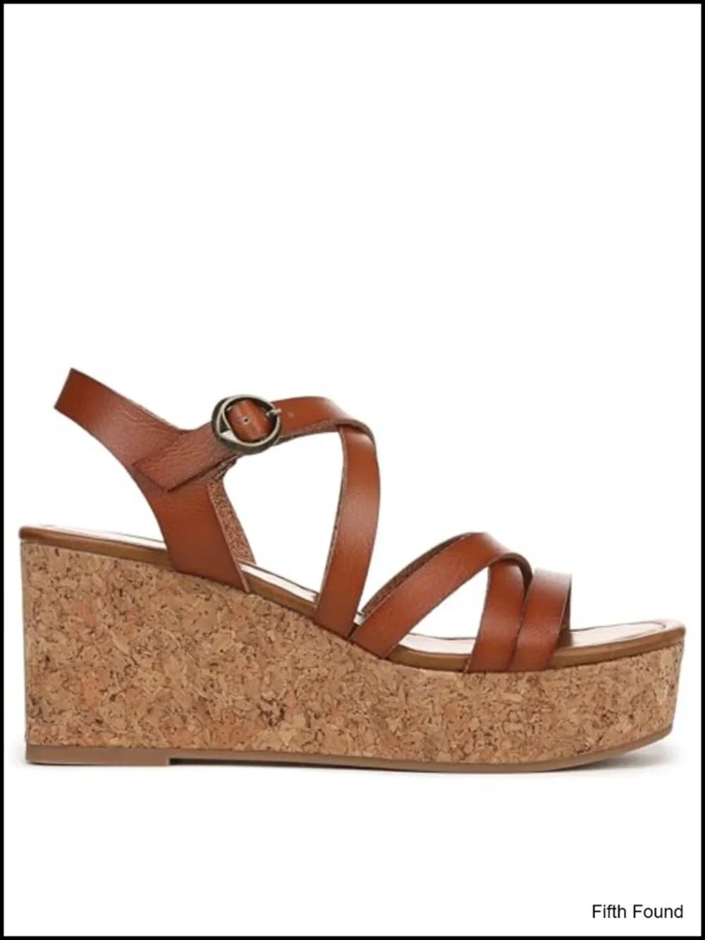 Wedge Sandals - Faux-Leather, Cork Wrap, Platform